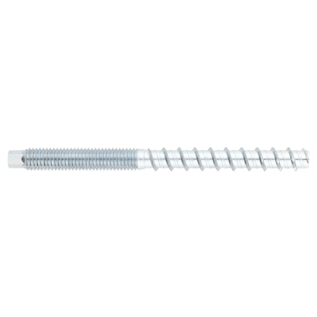 1 x Tornillo hormigón doble roscada T7 8X110 M10 Acero cincado blanco