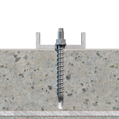 1 x Tornillo hormigón doble roscada T7 8X110 M10 Acero cincado blanco