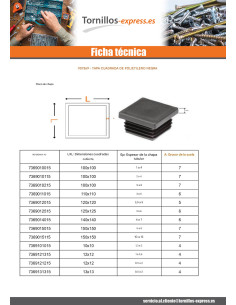 Tapón cuadrado 40X40 Spessore lamiera del tubo 1.5 con... 2