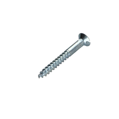 1 x Tornillo madera cabeza fresada/testa svasat ranura perforada y roscada 6X50 Acero cincado blanco