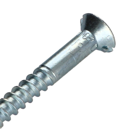 1 x Tornillo madera cabeza fresada/testa svasat ranura perforada y roscada 6X50 Acero cincado blanco