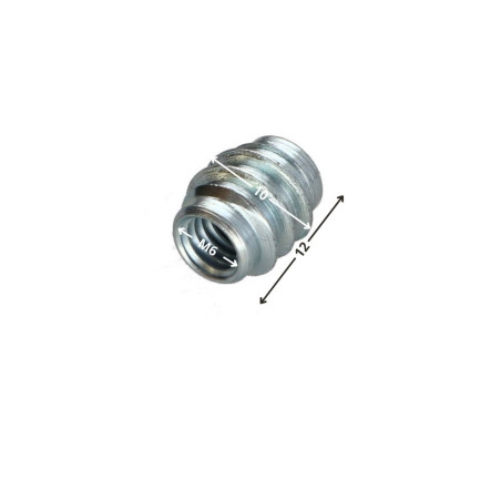 1 x Inserto sin ranura Acero cincado blanco M6 10X12