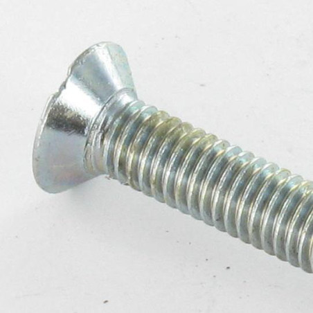 1 x Tornillo metales cabeza fresada abombada ranura M4X65 Acero cincado blanco