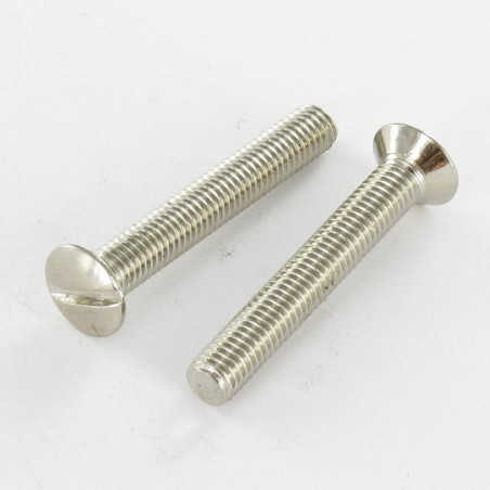 1 x Tornillo metales cabeza fresada abombada ranura M5X35 Acero niquelado