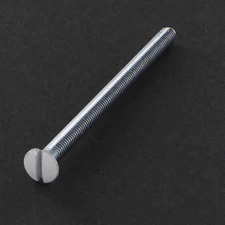 1 x Tornillo metales cabeza fresada abombada ranura M4X70 Acero cincado blanco cabeza RAL9016 blanco tráfico