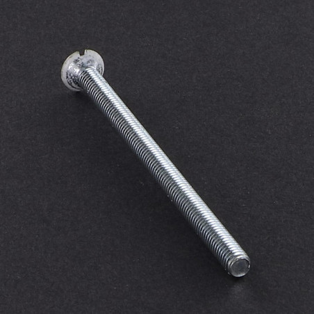 1 x Tornillo metales cabeza fresada abombada ranura M4X70 Acero cincado blanco cabeza RAL9016 blanco tráfico