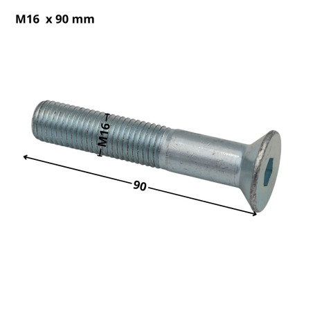 1 x Tornillo metales FHC cabeza fresada cavidad hexagonal hueca llave de 10 M16X90 roscado parcial clase 10.9 Acero