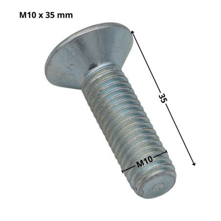 1 x Tornillo metales FHC cabeza fresada cavidad hexagonal hueca llave de 6 M10X35 roscado total clase 10.9 Acero cincado