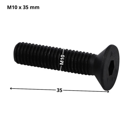 1 x Tornillo metales FHC cabeza fresada cavidad hexagonal hueca llave de 6 M10X35 roscado total clase 10.9 Acero bruto