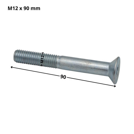 1 x Tornillo metales FHC cabeza fresada cavidad hexagonal hueca llave de 8 M12X90 roscado parcial clase 10.9 Acero cincado