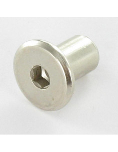 Combifix cabeza plana 15/8X12 M6 llave de 4 Acero niquelado