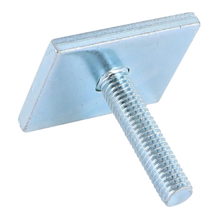 1 x FOLLETO 40X32X5 + Cabeza redonda cuello cuadrado 8X40 Acero cincado blanco