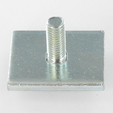 1 x FOLLETO 40X32X5 + Cabeza redonda cuello cuadrado 8X25 Acero cincado blanco