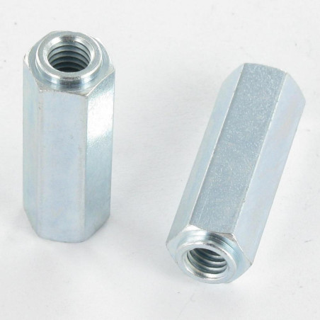 1 x Tirante hexagonal con CUELLO 10X30 roscado en M6X15 Acero cincado blanco