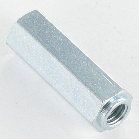 1 x Tirante hexagonal con CUELLO 10X30 roscado en M6X15 Acero cincado blanco