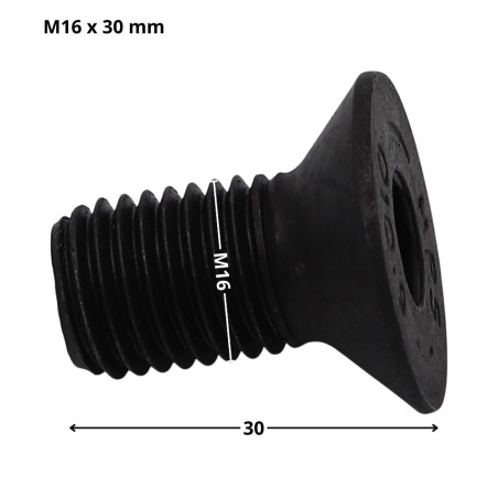 1 x Tornillo metales FHC cabeza fresada cavidad hexagonal hueca llave de 10 M16X30 roscado total clase 10.9 Acero bruto