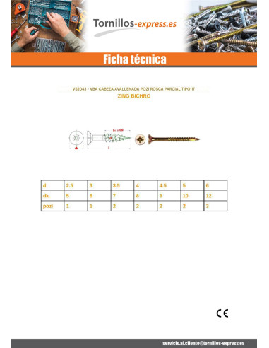 1 x Tornillos para madera TEKOR cabeza...