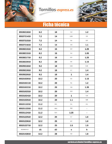 1 x Arandela cónico PRIMAVERA Inox 4.2X8X0.30
