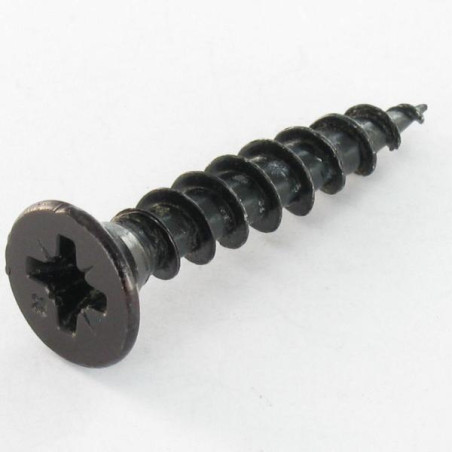 1 x Tornillo madera aglomerado VBA3 cabeza fresada/testa svasat Pozi 3.5X20 Acero cincado negro