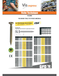 Tornillo madera aglomerado VBA3 cabeza fresada/testa... 2