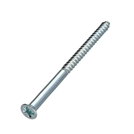 1 x Tornillo madera cabeza fresada/testa svasat Pozi PZ5 6X100 Acero cincado blanco