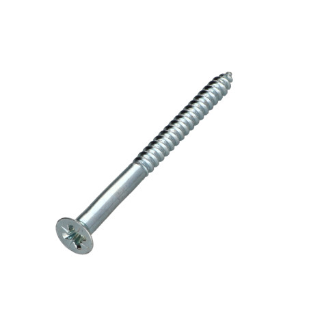 1 x Tornillo madera cabeza fresada/testa svasat Pozi PZ5 6X80 Acero cincado blanco