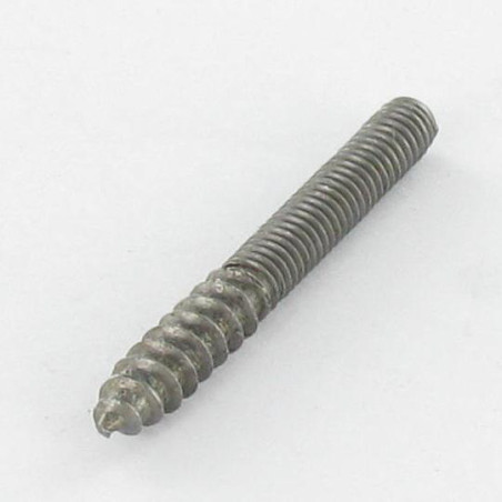 1 x Tornillo mixto para pie de cama 10X50 23 mm roscado madera 27 mm roscado metales Acero bruto
