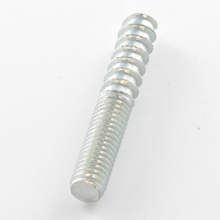 1 x Tornillo mixto para pie de cama 4X30 20 mm roscado madera 10 mm roscado metales Acero cincado blanco
