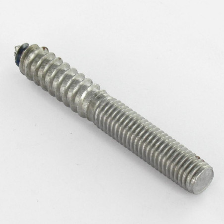 1 x Tornillo mixto para pie de cama 10X74 33 mm roscado madera 4 mm parte lisa 37 mm roscado metales Acero bruto
