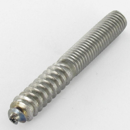 1 x Tornillo mixto para pie de cama 10X74 33 mm roscado madera 4 mm parte lisa 37 mm roscado metales Acero bruto