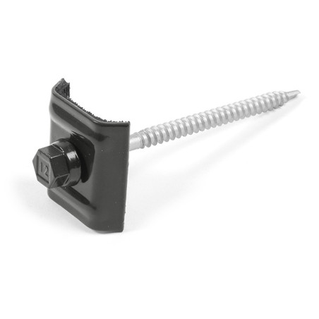 1 x Tornillo autoperforante con puente montado para tejados Tipo E1 RAL7022 gris sombra 6.3X100