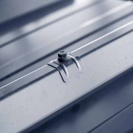 1 x Tornillo autoperforante con puente para tejados 2 piezas Tipo C1 RAL5008 gris azulado 6.3X100