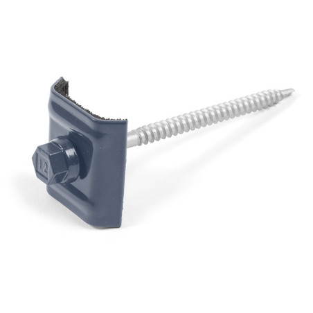 1 x Tornillo autoperforante con puente montado para tejados Tipo E1 RAL5008 gris azulado 6.3X100