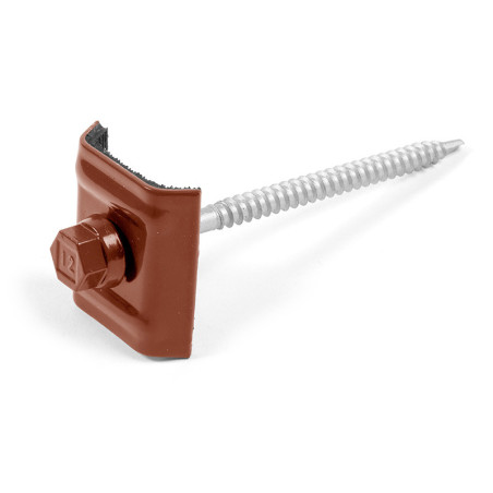 1 x Tornillo autoperforante con puente montado para tejados Tipo E1 RAL8012 pardo rojo 6.3X100