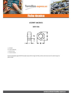 Tuerca hexagonal M7 PLACA DE SEGURIDAD 11 paso de 150... 2