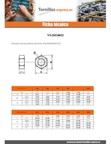 1 x Tuerca hexagonal M20 clase 8 Bicromato