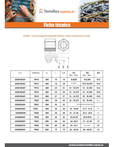 1 x Tuerca hexagonal SKM cabeza redonda 10X2...