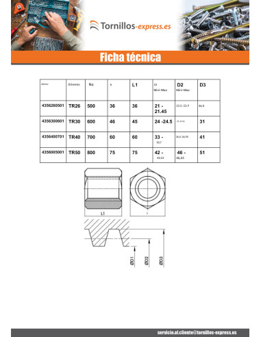 1 x Tuerca hexagonal SKM cabeza redonda 10X2...