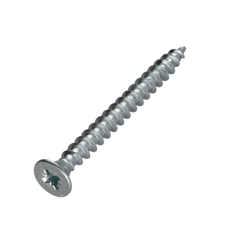 1 x Tornillo madera aglomerado PREMIUM cabeza fresada/testa svasat Pozi PZ4 5X60 Acero cincado blanco