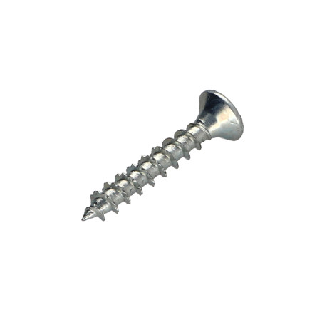 1 x Tornillo madera aglomerado PREMIUM cabeza fresada/testa svasat Pozi PZ4 4X25 Acero cincado blanco