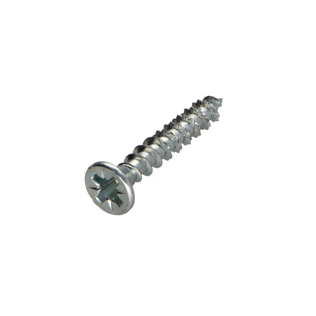 1 x Tornillo madera aglomerado PREMIUM cabeza fresada/testa svasat Pozi PZ4 5X20 Acero cincado blanco