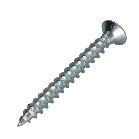 1 x Tornillo madera aglomerado PREMIUM cabeza fresada/testa svasat Pozi PZ4 4X35 Acero cincado blanco
