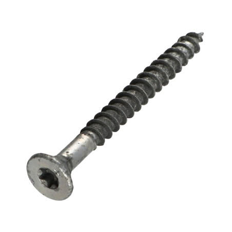 1 x Tornillo madera aglomerado VBA3 cabeza fresada/testa svasat dentado 8X80 roscado en 64 TORX T40 Acero cincado blanco