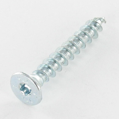 1 x Tornillo madera aglomerado VBA3 cabeza fresada/testa svasat dentado 8X220 roscado en 124 TORX T40 Acero cincado blanco