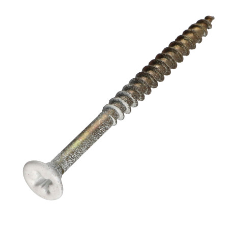 1 x Tornillo madera aglomerado VBA3 cabeza fresada/testa svasat Pozi 4.5X60 roscado parcial Acero cincado blanco RILSAN