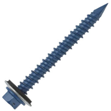 1 x Tornillo hormigón cabeza hexagonal Arandela de estanqueidad con junta de neopreno epdm 6.5X80 Blue Ruspert