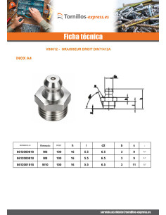 Racor recto M6 paso de 100 Inoxidable A4 2