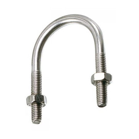 1 x Estribo Inoxidable A4 fondo redondo con Tubo para 71 roscado M8/40