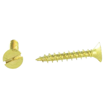 1 x Tornillo madera aglomerado cabeza fresada/testa svasat ranura 3.5X12 Latón