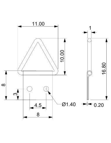 1 x Colgador triangular para cuadros 8 mm Acero...
